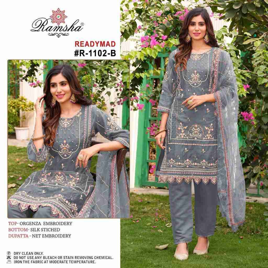 Ramsha 1102 Colours By Ramsha 1102-A To 1102-D Series Beautiful Pakistani Suits Colorful Stylish Fancy Casual Wear & Ethnic Wear Organza Dresses At Wholesale Price