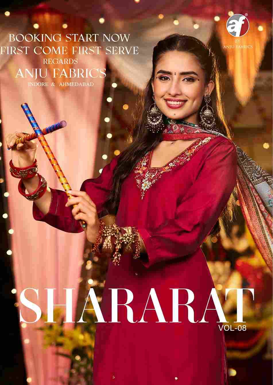 Shararat Vol-8 By Anju Fabrics 4001 To 4005 Series Beautiful Festive Suits Colorful Stylish Fancy Casual Wear & Ethnic Wear Modal Silk Dresses At Wholesale Price