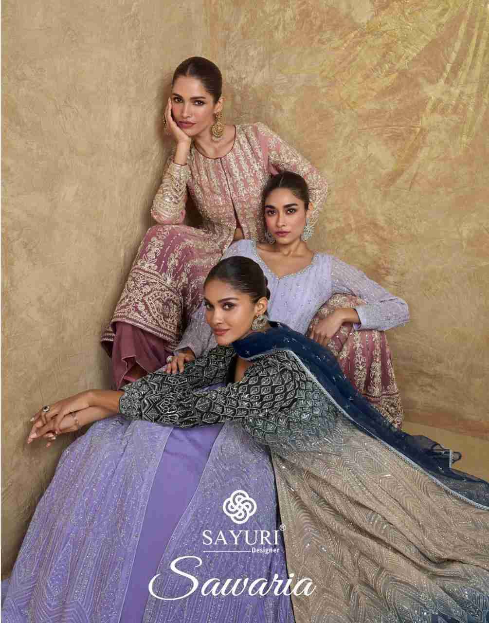 Sawaria By Sayuri 5609 TO 5611 Series Beautiful Stylish Fancy Colorful Casual Wear & Ethnic Wear Georgette Gowns With Dupatta At Wholesale Price