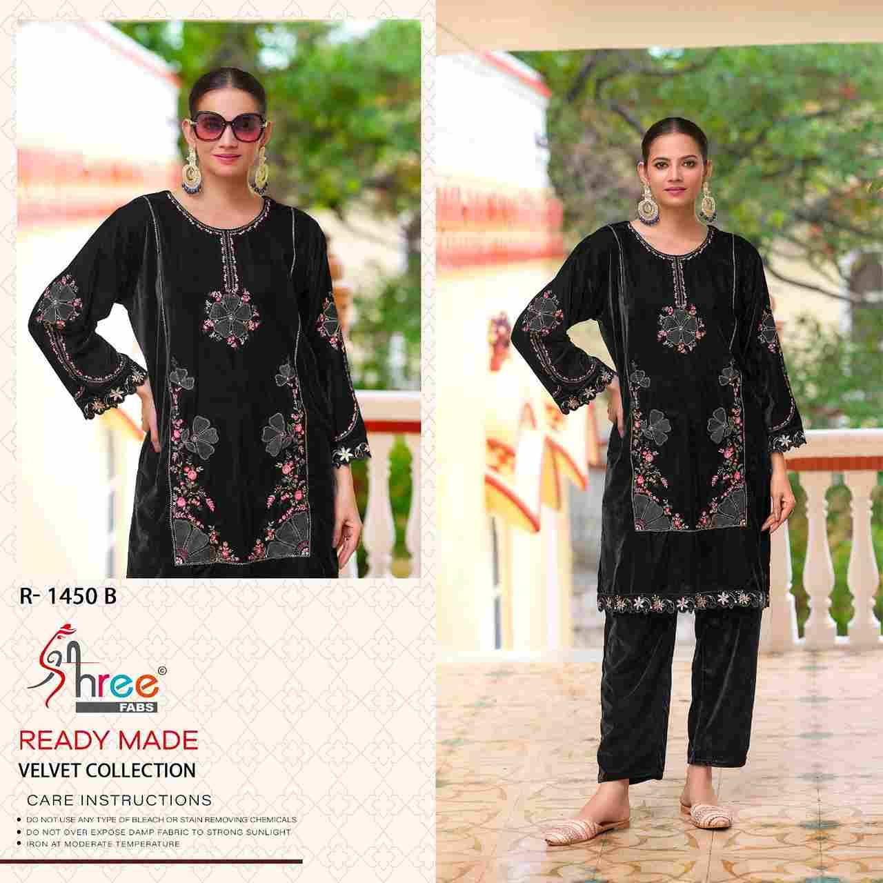 Shree Fabs Hit Design R-1450 Colours By Shree Fabs R-1450-A To R-1450-D Series Designer Pakistani Suits Collection Beautiful Stylish Fancy Colorful Party Wear & Occasional Wear Viscose Velvet Kurtis With Bottom At Wholesale Price