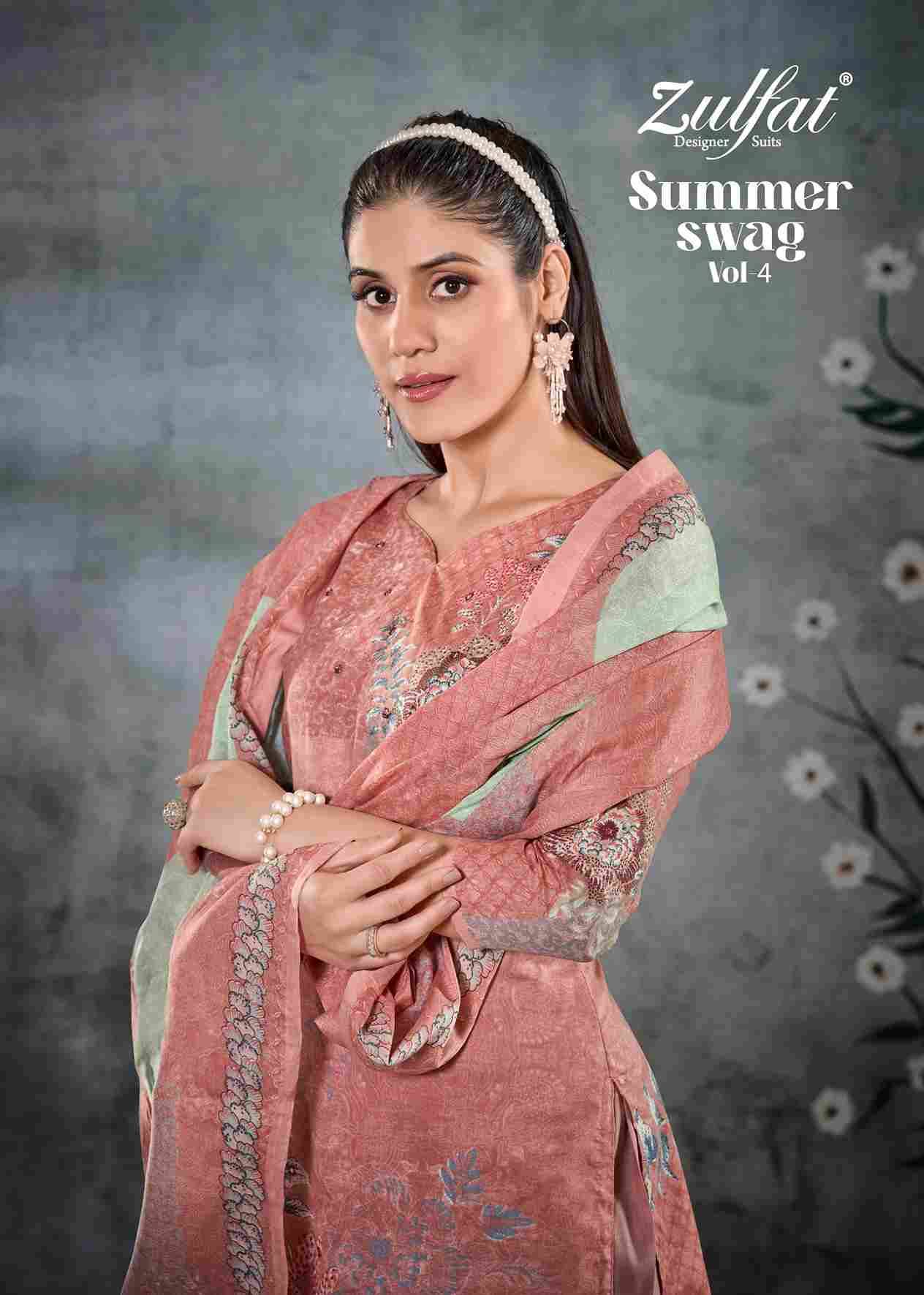 Summer Swag Vol-4 By Zulfat 579-001 To 579-006 Series Beautiful Festive Suits Stylish Fancy Colorful Casual Wear & Ethnic Wear Pure Cotton Print Dresses At Wholesale Price