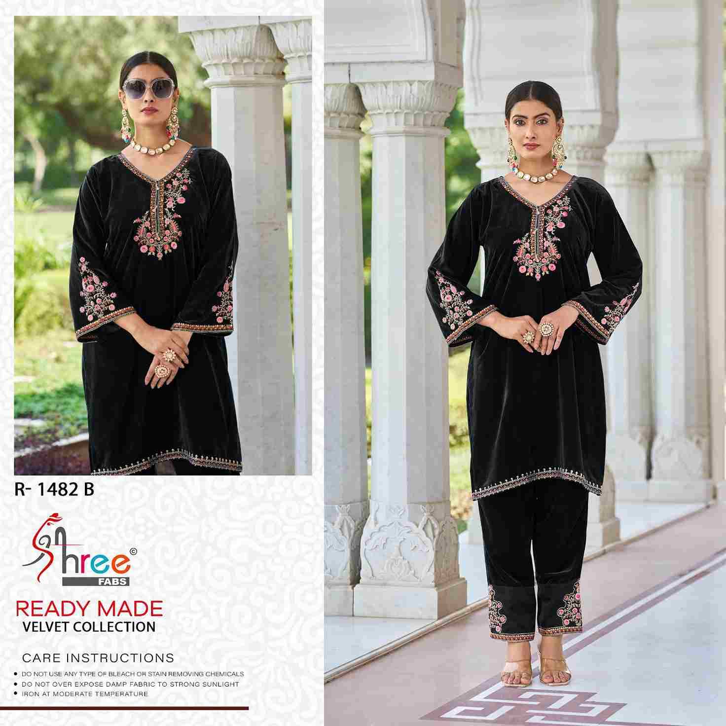 Shree Fabs Hit Design R-1482 Colours By Shree Fabs R-1482-A To R-1482-D Series Wholesale Designer Pakistani Suits Collection Beautiful Stylish Fancy Colorful Party Wear & Occasional Wear Velvet Kurtis With Bottom At Wholesale Price