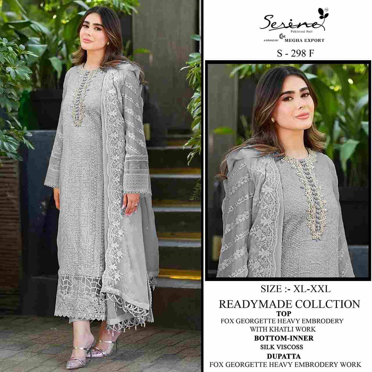 Serene Hit Design S-298 Colours Vol-2 By Serene S-298-E To S-298-H Series Designer Pakistani Suits Beautiful Fancy Colorful Stylish Party Wear & Occasional Wear Faux Georgette Embroidered Dresses At Wholesale Price