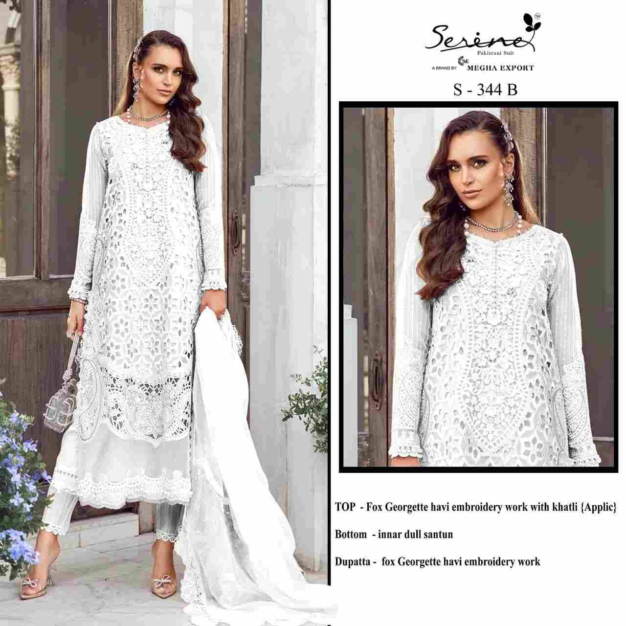 Serene Hit Design S-344 Colours By Serene S-344-A To S-344-D Series Designer Pakistani Suits Beautiful Fancy Colorful Stylish Party Wear & Occasional Wear Faux Georgette Embroidered Dresses At Wholesale Price