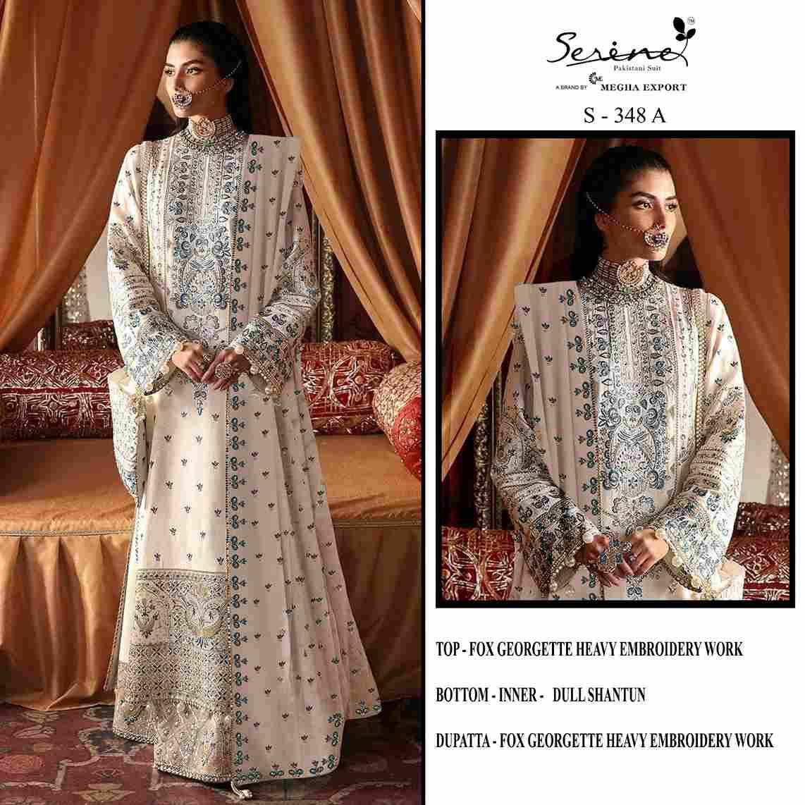 Serene Hit Design S-348-A By Serene Designer Pakistani Suits Beautiful Fancy Colorful Stylish Party Wear & Occasional Wear Faux Georgette Embroidered Dresses At Wholesale Price