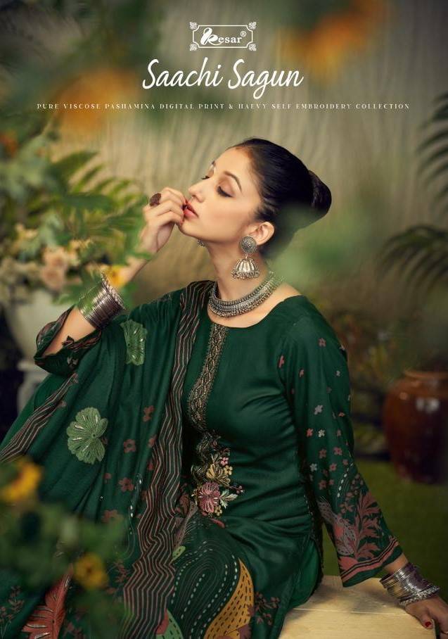 Saachi Sagun By Kesar 242-001 To 242-006 Series Beautiful Festive Suits Stylish Fancy Colorful Casual Wear & Ethnic Wear Pure Viscose Pashmina Print Dresses At Wholesale Price