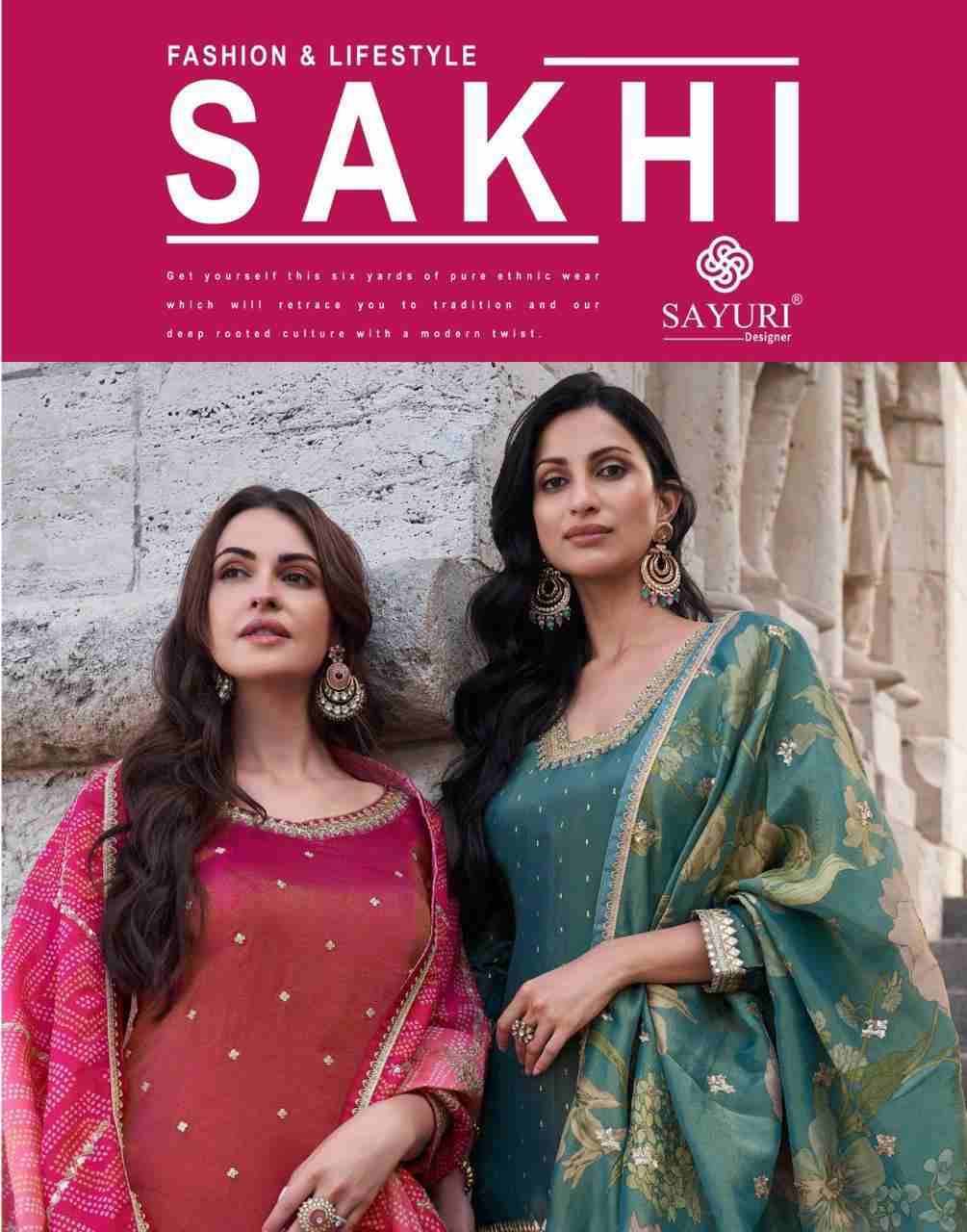 Sakhi By Sayuri 5646 To 5649 Series Designer Sharara Stylish Fancy Colorful Beautiful Party Wear & Ethnic Wear Collection Chinnon Silk Dresses At Wholesale Price