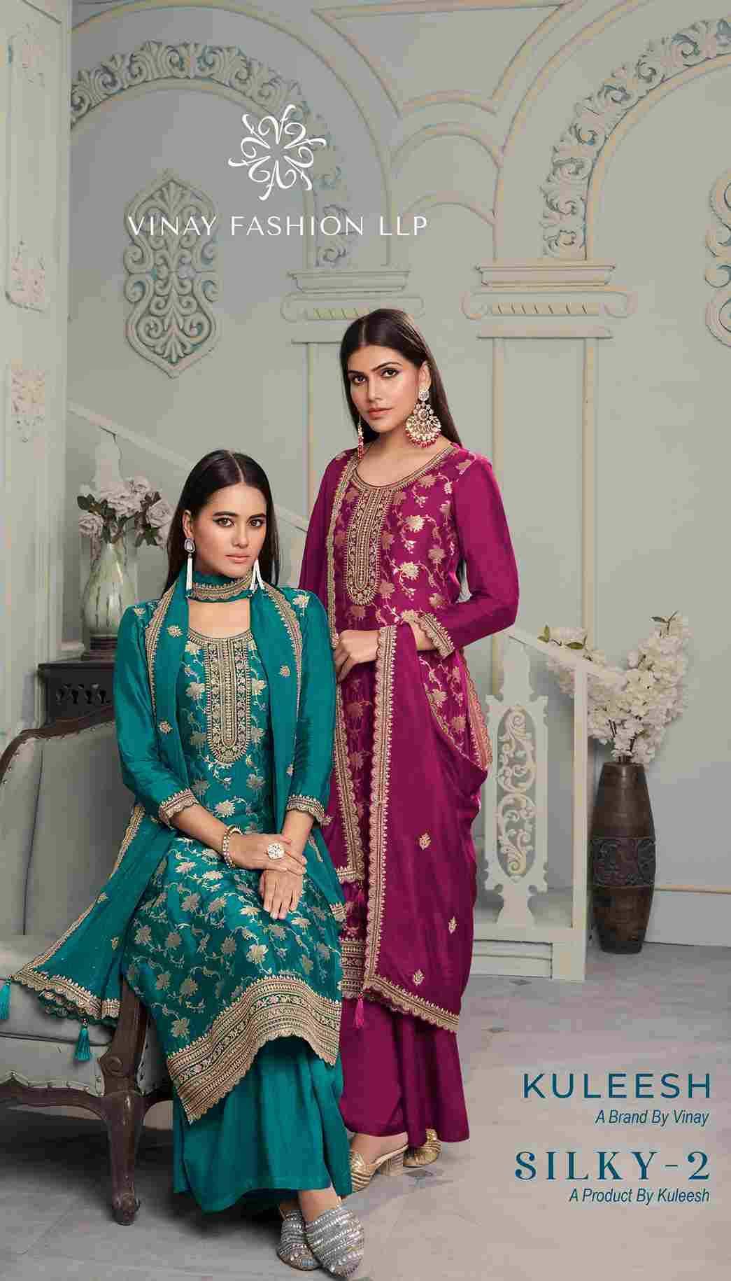 Silky Vol-2 By Vinay Fashion 70081 To 70084 Series Designer Festive Suits Collection Beautiful Stylish Fancy Colorful Party Wear & Occasional Wear Silk Jacquard Dresses At Wholesale Price