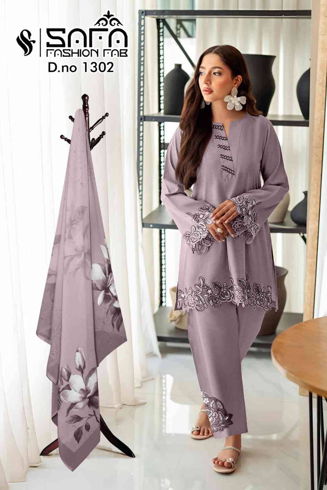 Safa 1302 Colours By Safa Fashion 1302-A To 1302-C Series Beautiful Pakistani Suits Colorful Stylish Fancy Casual Wear & Ethnic Wear Heavy Fancy Dresses At Wholesale Price