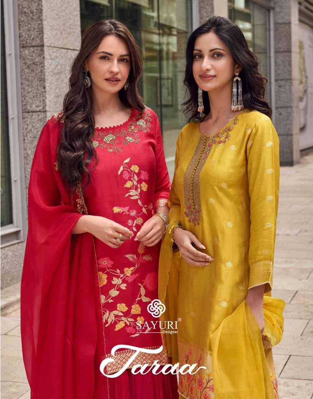 Taraa By Sayuri 5632 To 5635 Series Designer Sharara Stylish Fancy Colorful Beautiful Party Wear & Ethnic Wear Collection Viscose Jacquard Silk Dresses At Wholesale Price