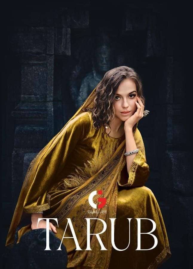 Tarub By Gull Jee 10001 To 10006 Series Beautiful Festive Suits Colorful Stylish Fancy Casual Wear & Ethnic Wear Viscose Velvet Embroidered Dresses At Wholesale Price