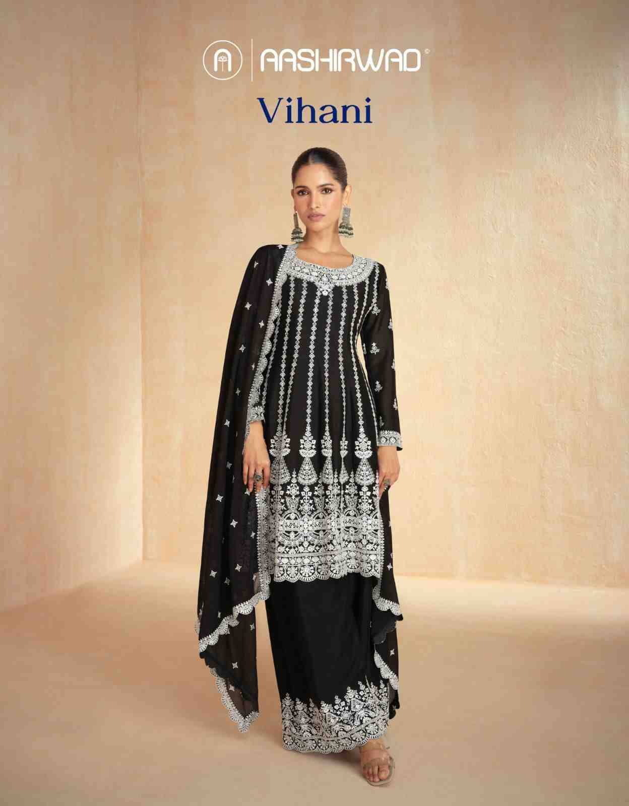 Vihani By Aashirwad Creation 10104 To 10105 Series Beautiful Sharara Suits Colorful Stylish Fancy Casual Wear & Ethnic Wear Pure Chinnon Dresses At Wholesale Price