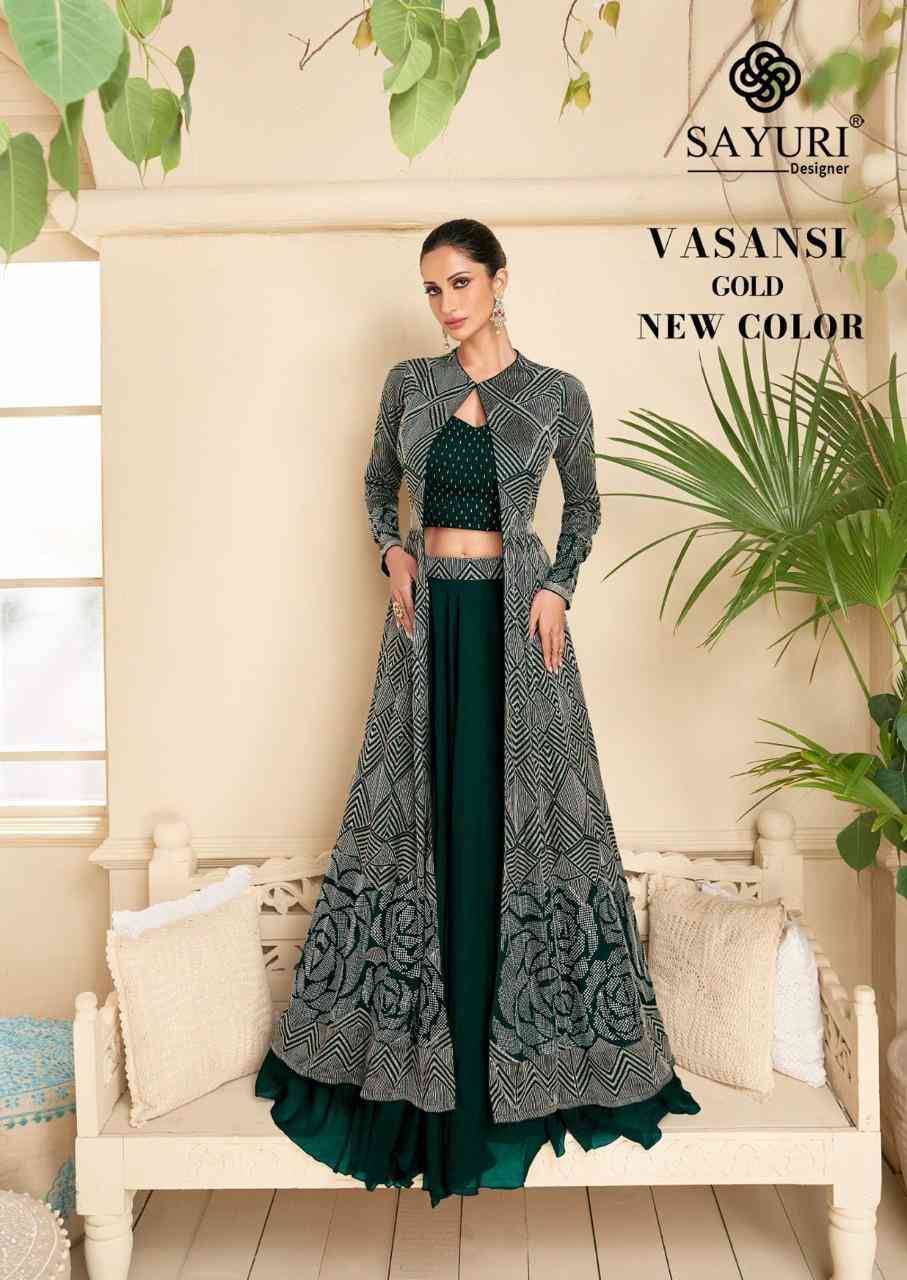 Vasansi Gold New Colours By Sayuri 5288-E To 5288-H Series Festive Wear Collection Beautiful Stylish Colorful Fancy Party Wear & Occasional Wear Georgette Lehengas At Wholesale Price