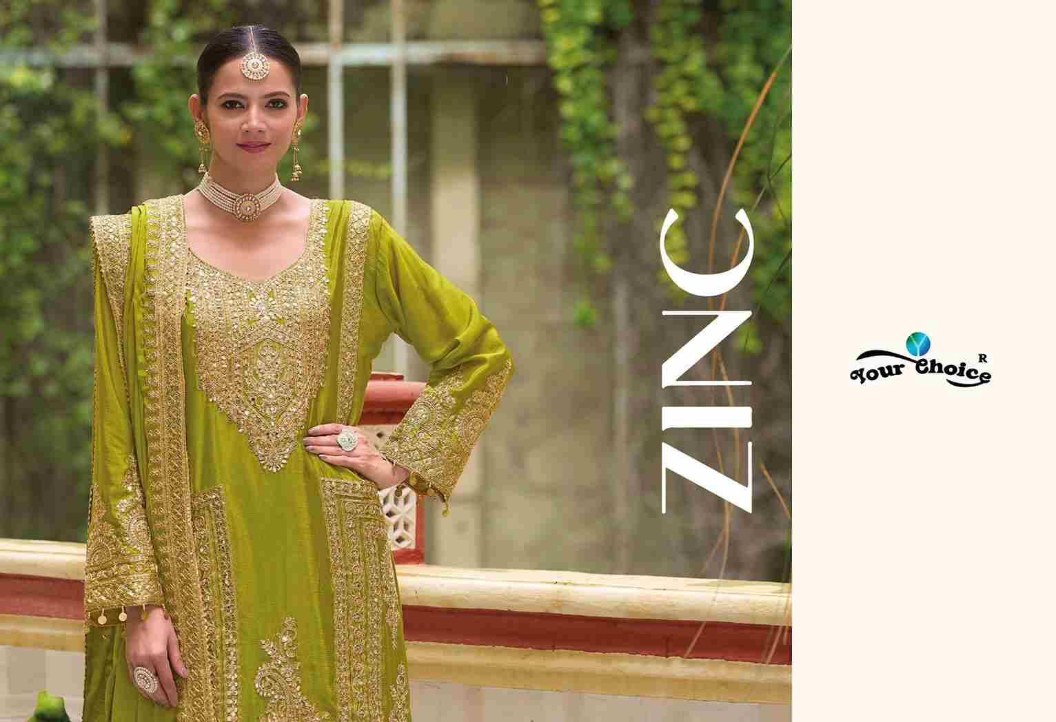 Zinc By Your Choice 1001 To 1004 Series Beautiful Festive Suits Stylish Fancy Colorful Party Wear & Occasional Wear Pure Chinnon Embroidered Dresses At Wholesale Price