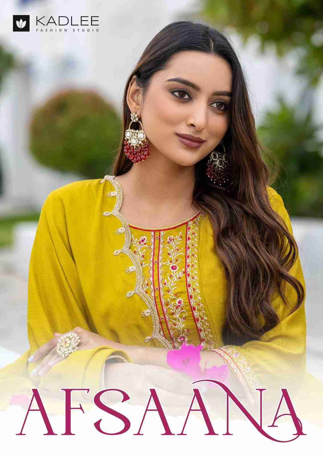 Afsaana By Kadlee 1001 To 1004 Series Beautiful Stylish Fancy Colorful Casual Wear & Ethnic Wear Collection Vichitra With Work Dresses At Wholesale Price