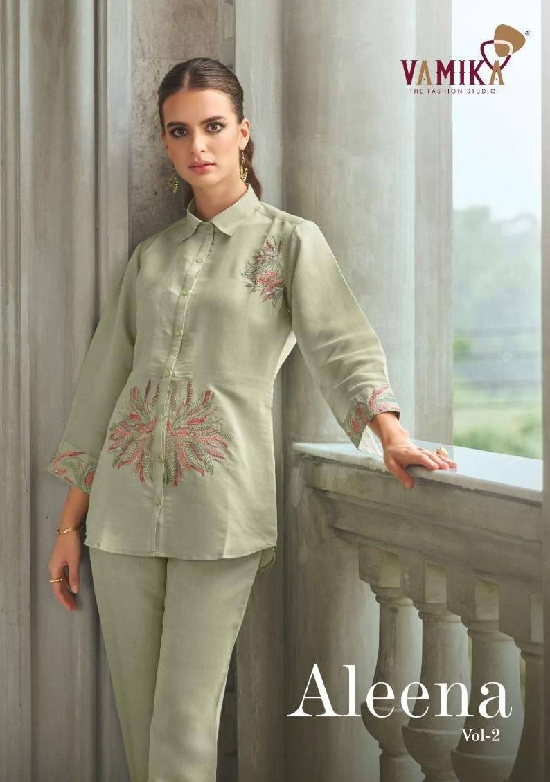 Aleena Vol-2 By Vamika 907 To 910 Series Designer Stylish Fancy Colorful Beautiful Casual Wear & Ethnic Wear Viscose Chanderi Co-Ord At Wholesale Price