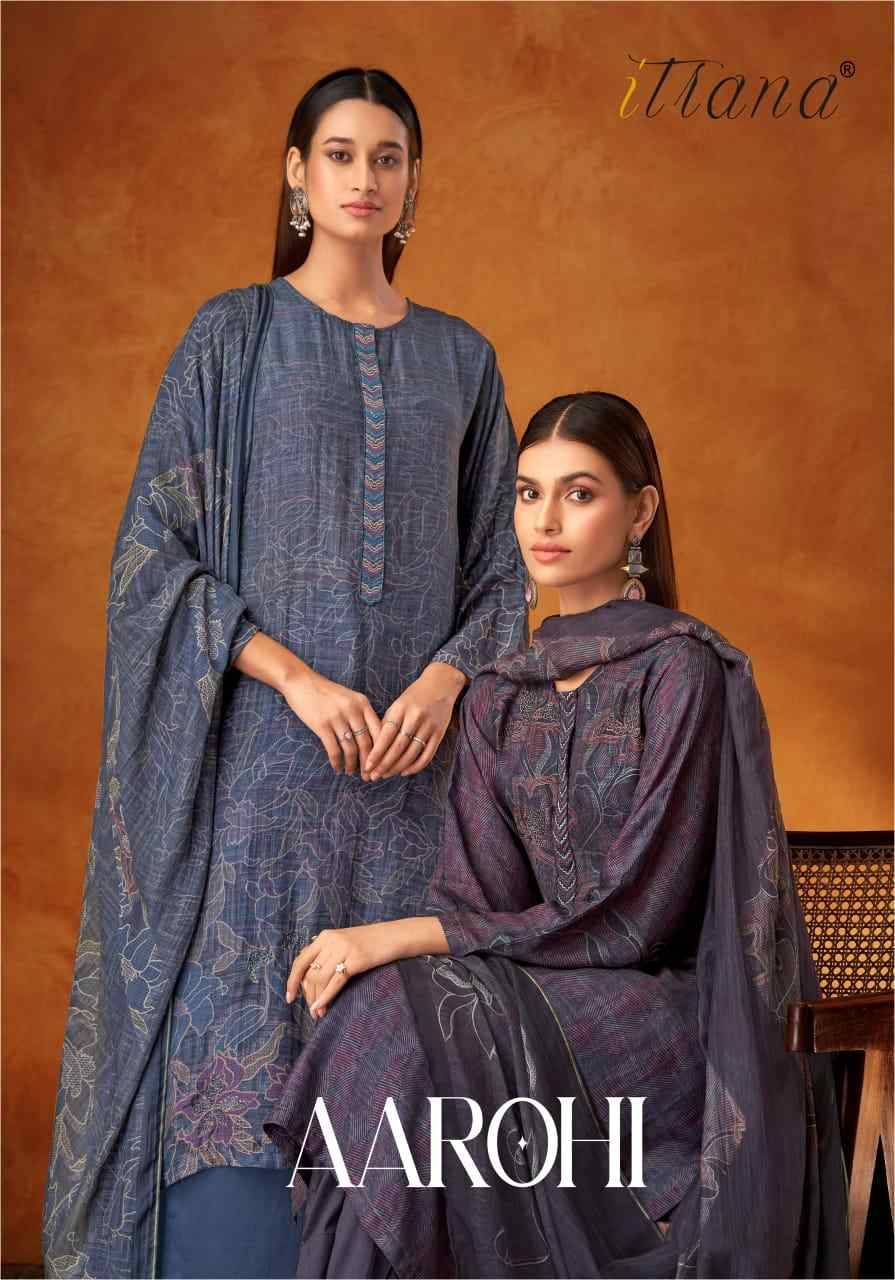 Aarohi By Itrana Beautiful Festive Suits Colorful Stylish Fancy Casual Wear & Ethnic Wear Pure Muslin Silk Dresses At Wholesale Price