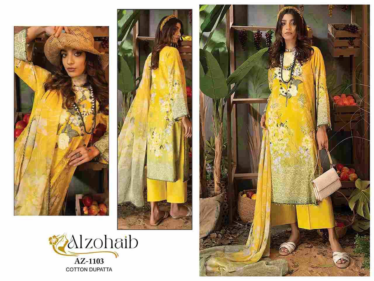 Alzohaib 1102 Series By Alzohaib 1102 To 1105 Series Beautiful Pakistani Suits Stylish Fancy Colorful Party Wear & Occasional Wear Pure Cotton Print Dresses At Wholesale Price