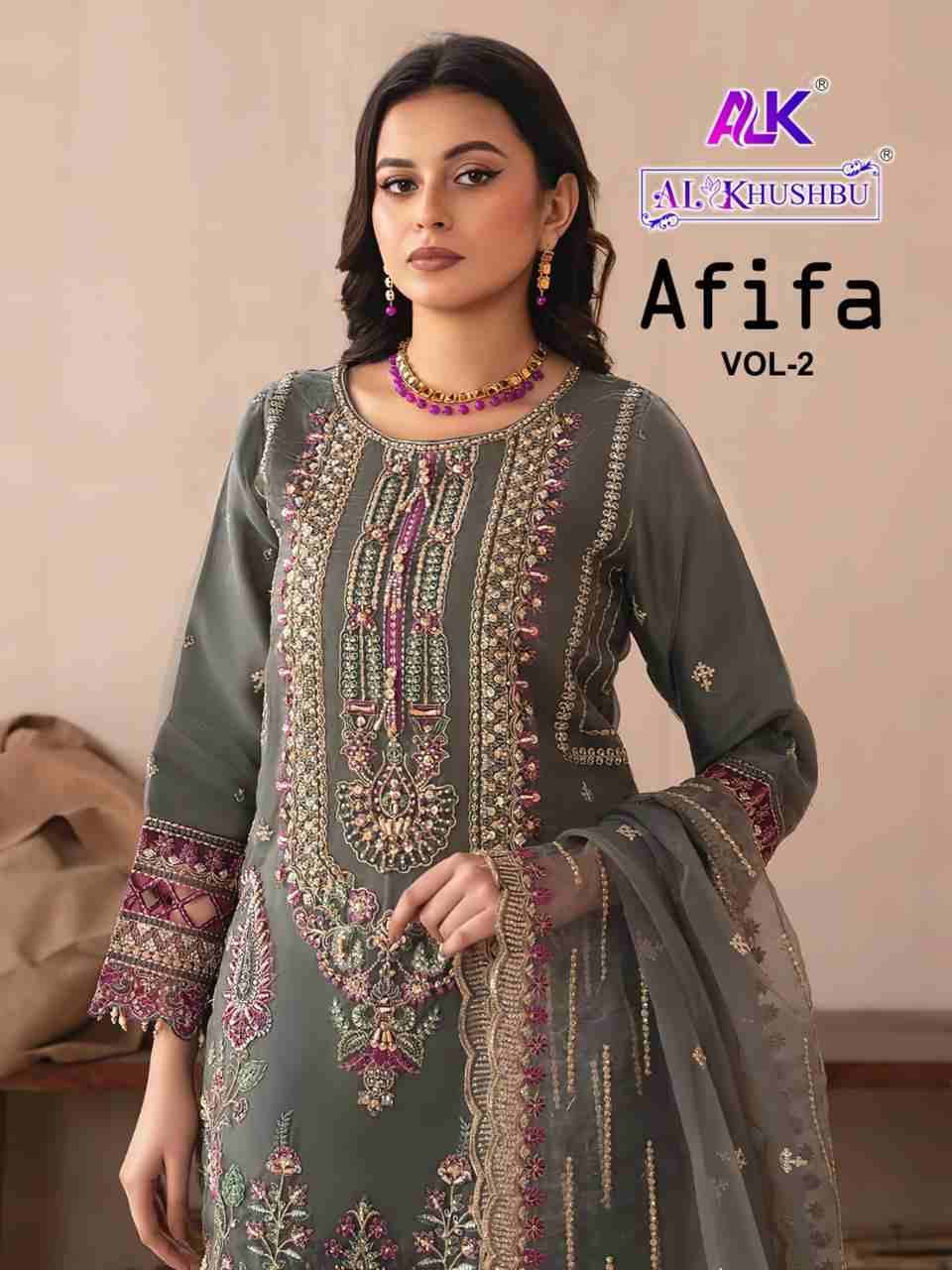 Afifa Vol-2 By Al Khushbu 6015 To 6017 Series Beautiful Pakistani Suits Colorful Stylish Fancy Casual Wear & Ethnic Wear Faux Georgette Dresses At Wholesale Price