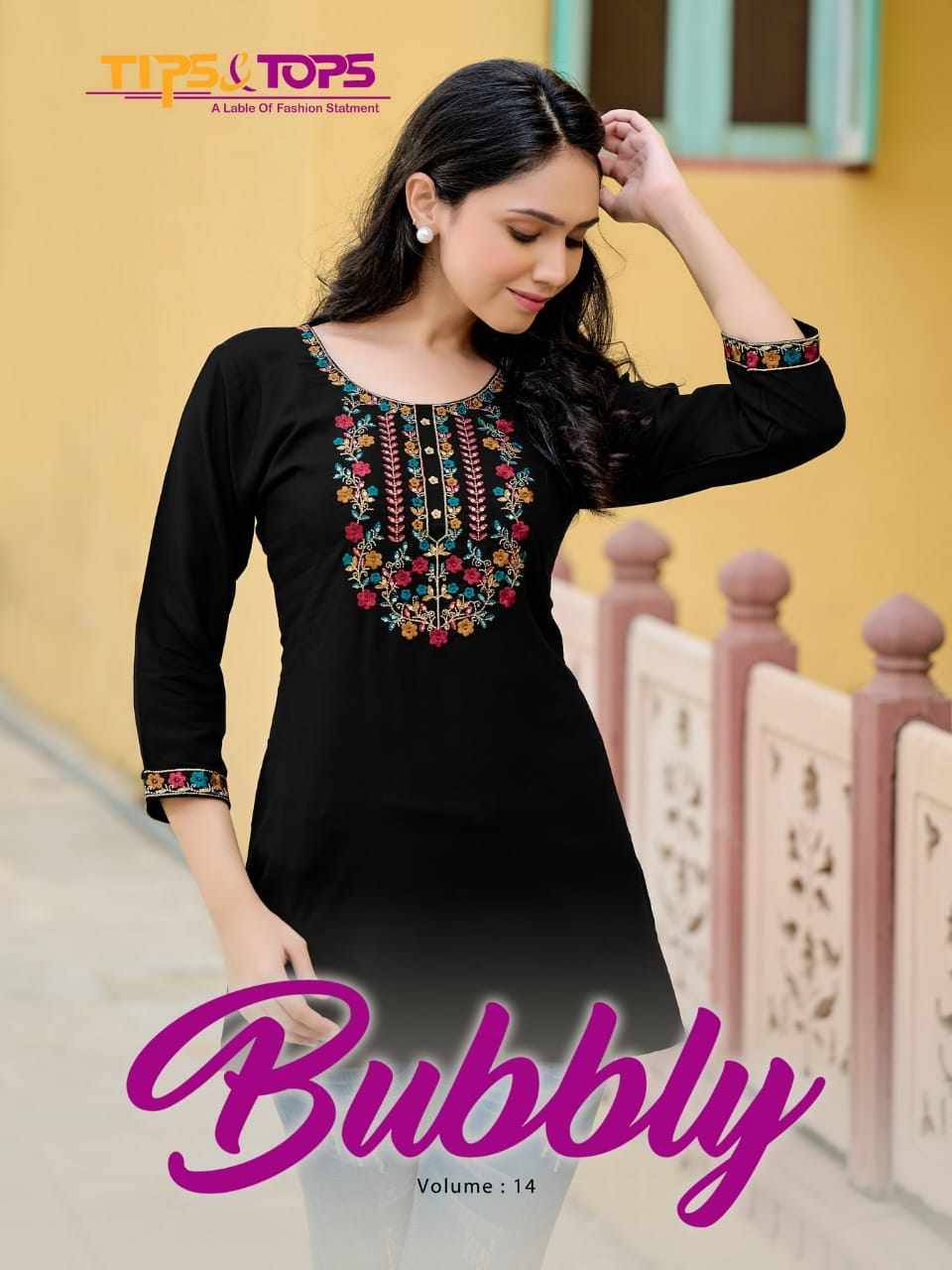 Bubbly Vol-14 By Tips And Tops 1401 To 1408 Series Designer Stylish Fancy Colorful Beautiful Party Wear & Ethnic Wear Collection Rayon Slub Print Tops At Wholesale Price