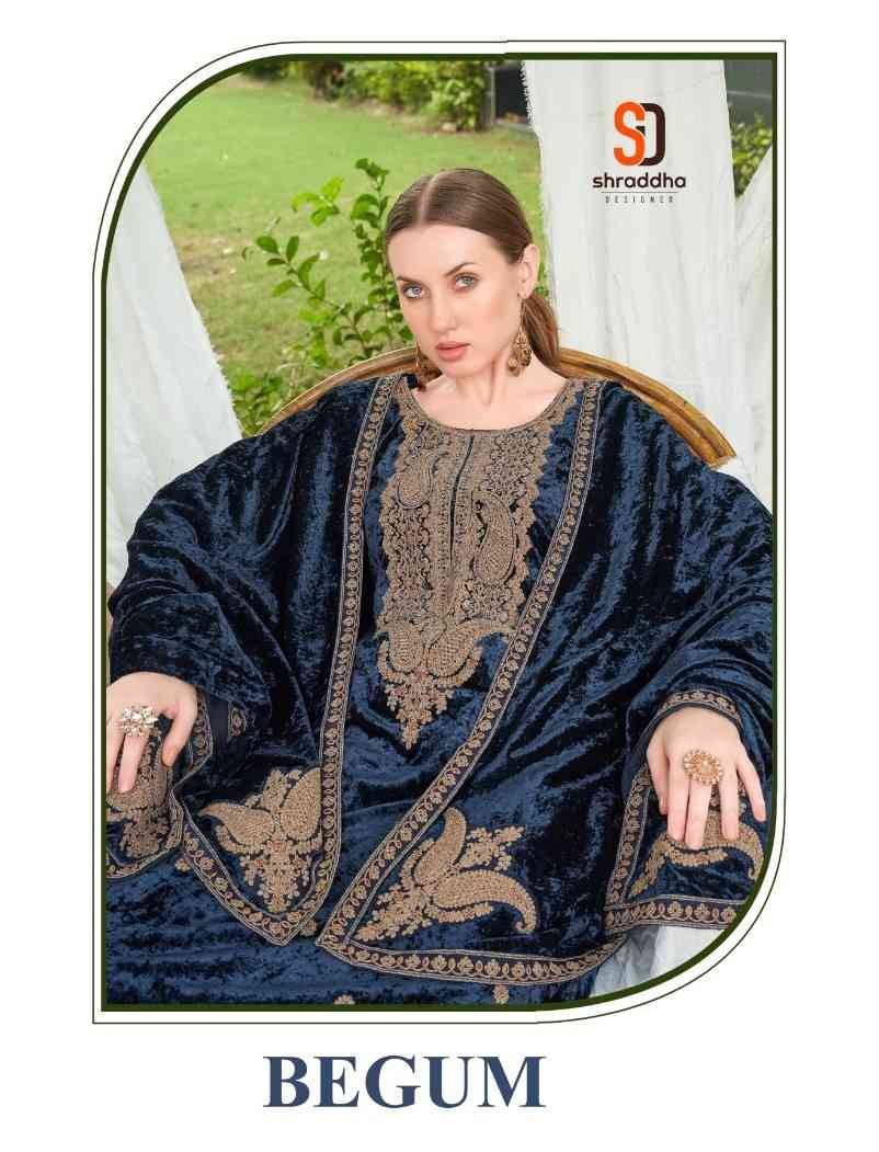 Begum By Shraddha Designer 1001 To 1004 Series Beautiful Pakistani Suits Colorful Stylish Fancy Casual Wear & Ethnic Wear Pure Velvet Dresses At Wholesale Price