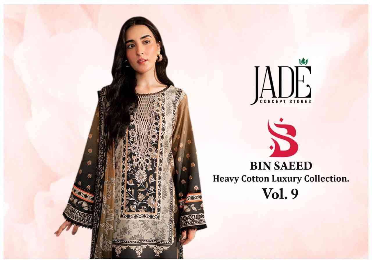 Bin Saeed Vol-9 By Jade 901 To 906 Series Beautiful Festive Suits Stylish Fancy Colorful Casual Wear & Ethnic Wear Pure Lawn Cotton Print Dresses At Wholesale Price