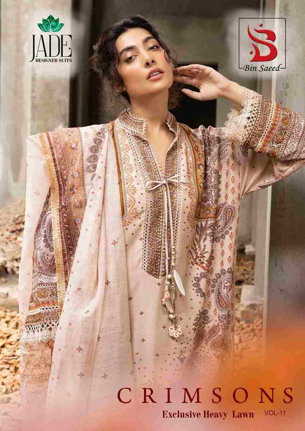 Crimsons Vol-11 By Jade 11001 To 11006 Series Beautiful Festive Suits Colorful Stylish Fancy Casual Wear & Ethnic Wear Pure Lawn Cotton Embroidered Dresses At Wholesale Price