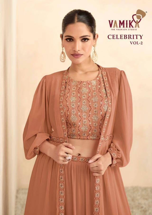 Celebrity Vol-2 By Vamika 607-A To 607-D Series Designer Beautiful Navratri Collection Occasional Wear & Party Wear Fancy Lehengas At Wholesale Price