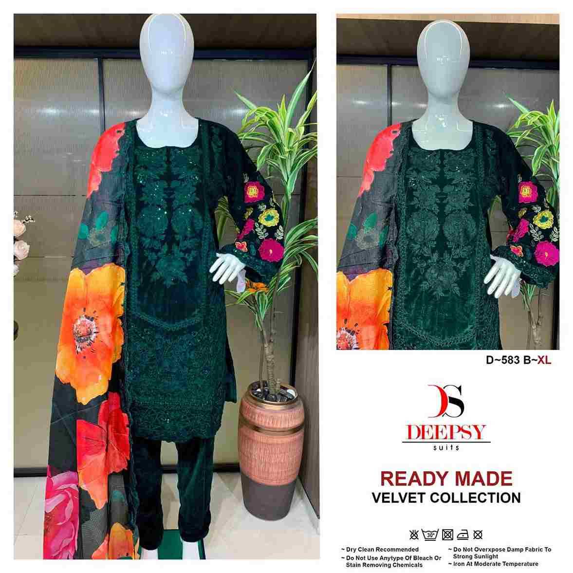 Deepsy Hit Design 583 Colours By Deepsy Suits 583-A To 583-D Series Pakistani Suits Beautiful Fancy Colorful Stylish Party Wear & Occasional Wear Velvet Embroidery Dresses At Wholesale Price