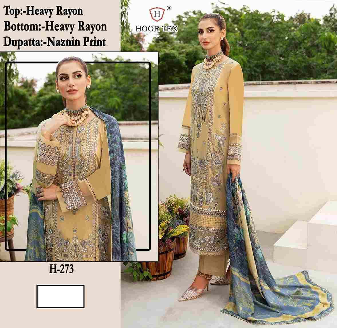 Hoor Tex Hit Design H-273 By Hoor Tex Designer Festive Pakistani Suits Collection Beautiful Stylish Fancy Colorful Party Wear & Occasional Wear Heavy Rayon Embroidered Dresses At Wholesale Price