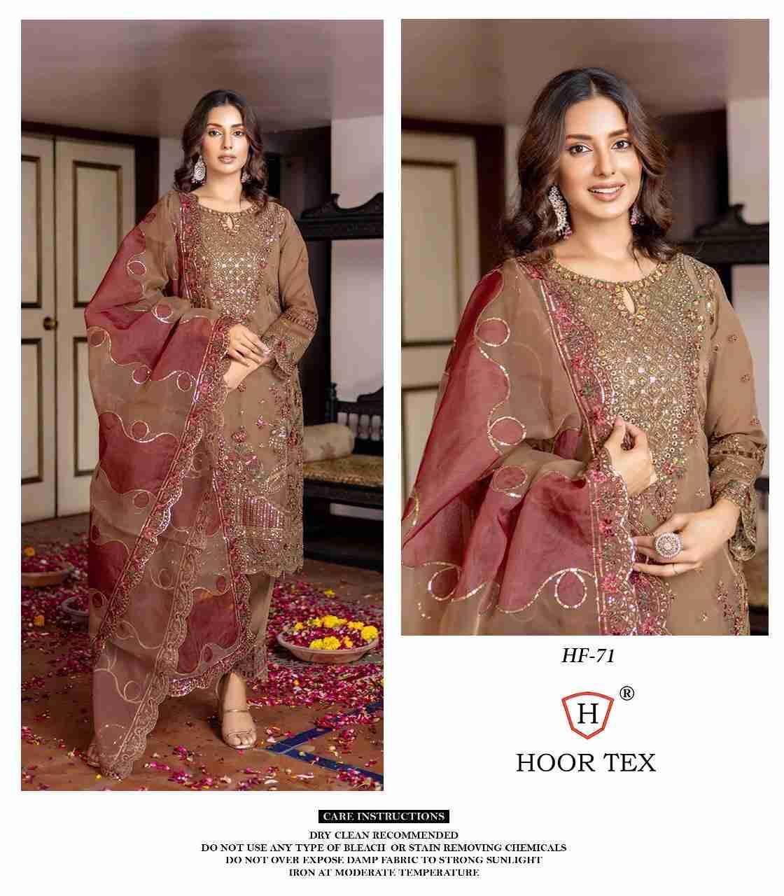 Hoor Tex Hit Design HF-71 By Hoor Tex Designer Festive Pakistani Suits Collection Beautiful Stylish Fancy Colorful Party Wear & Occasional Wear Heavy Organza With Embroidered Dresses At Wholesale Price