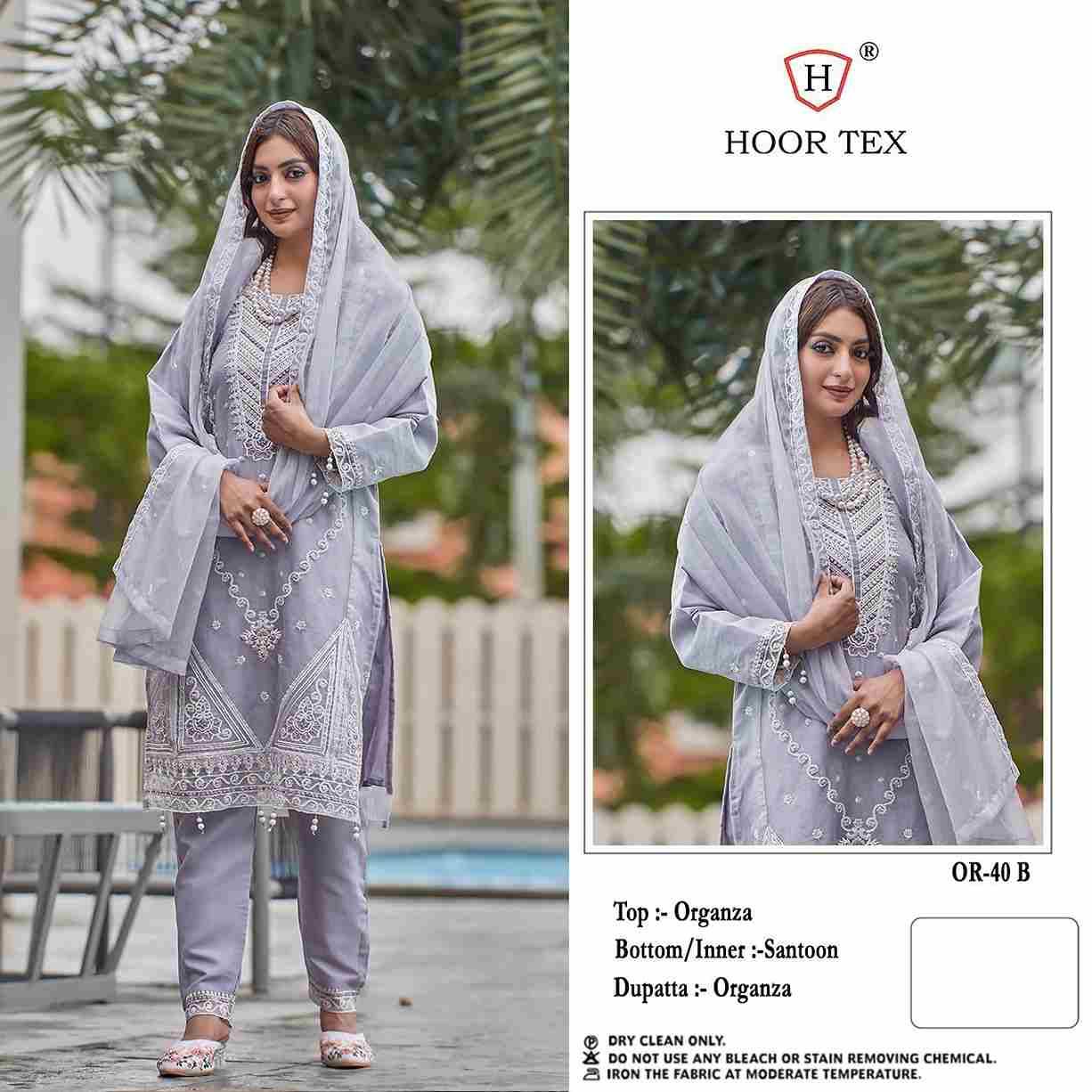 Hoor Tex Hit Design OR-40 Colours By Hoor Tex OR-40-A To OR-40-D Series Beautiful Pakistani Suits Stylish Colorful Fancy Casual Wear & Ethnic Wear Heavy Organza Embroidered Dresses At Wholesale Price