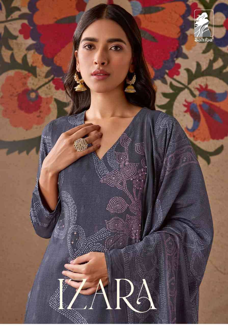 Izara By Sahiba Fabrics Beautiful Festive Suits Colorful Stylish Fancy Casual Wear & Ethnic Wear Staple Twill Dresses At Wholesale Price