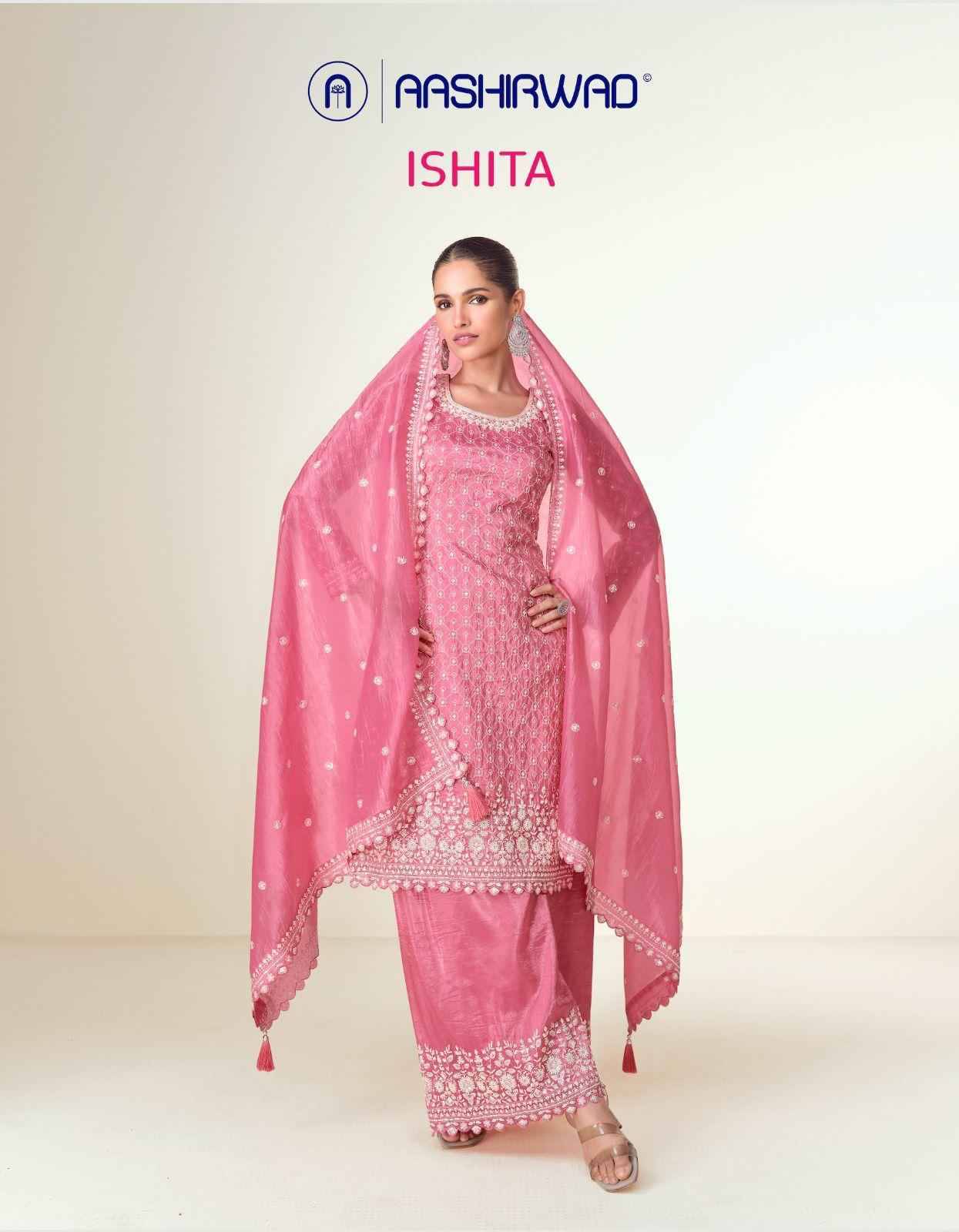 Ishita By Aashirwad Creation 10158 To 10161 Series Designer Stylish Fancy Colorful Beautiful Party Wear & Ethnic Wear Collection Tissue Crush Dresses At Wholesale Price