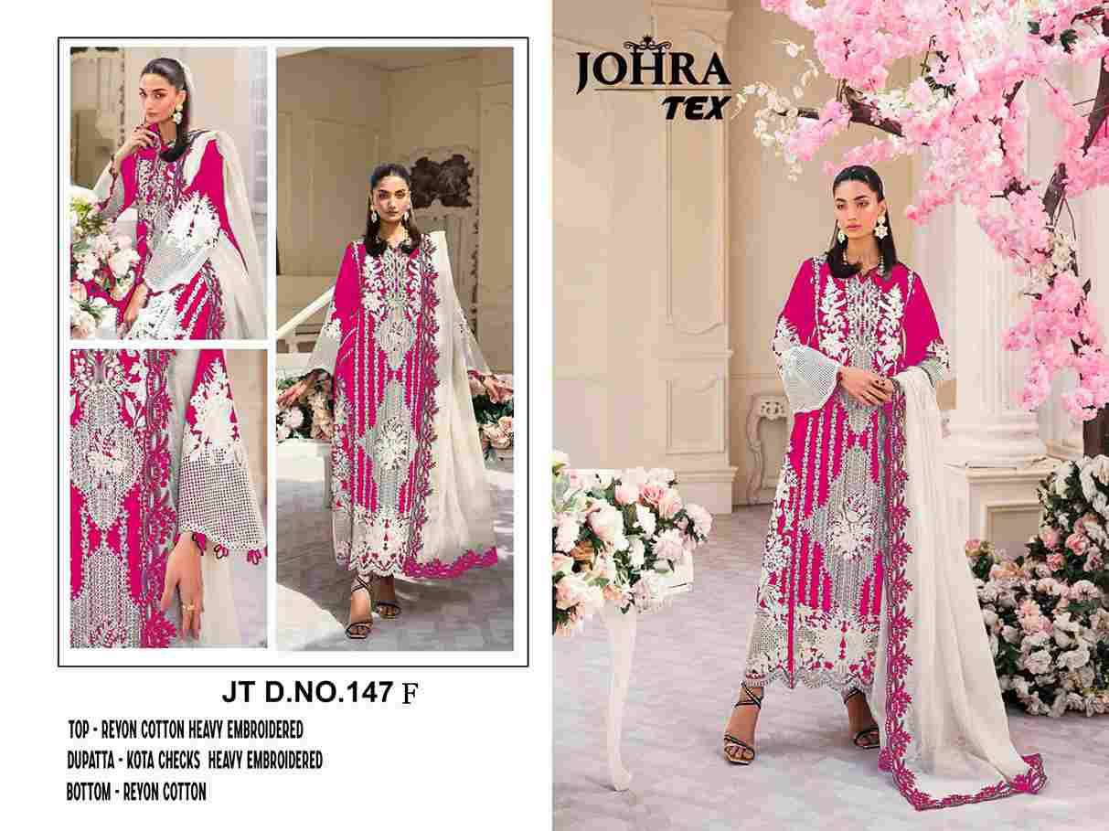 Johra Hit Design 147-F By Johra Tex Beautiful Pakistani Suits Colorful Stylish Fancy Casual Wear & Ethnic Wear Rayon Cotton Embroidered Dresses At Wholesale Price