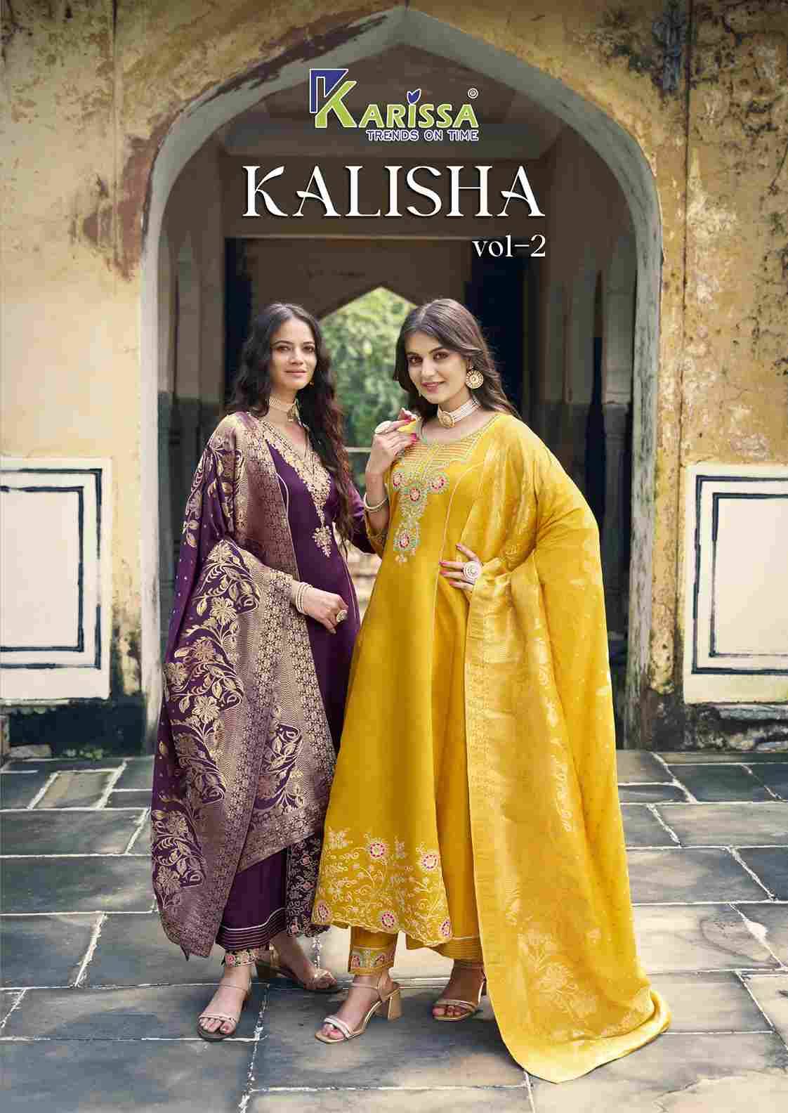 Kalisha Vol-2 By Karissa 2001 To 2004 Series Beautiful Festive Suits Colorful Stylish Fancy Casual Wear & Ethnic Wear Viscose Silk Dresses At Wholesale Price