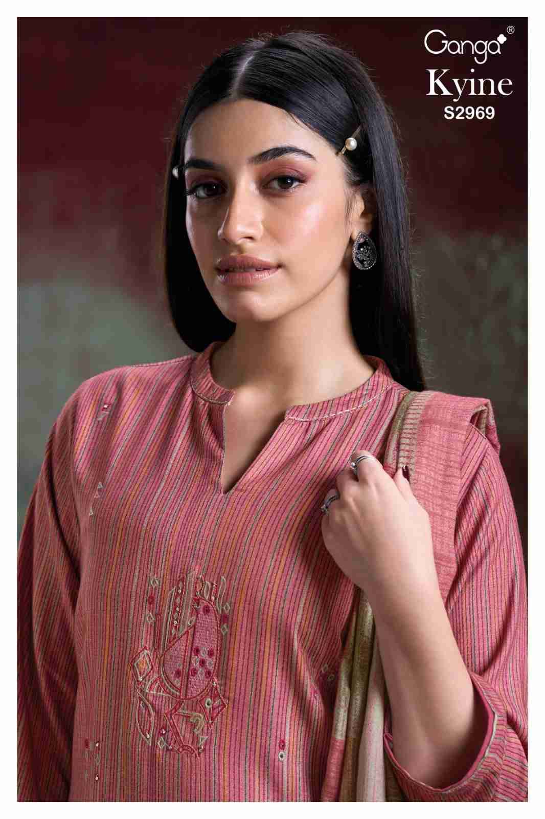 Kyine-2969 By Ganga Fashion 2969-A To 2969-D Series Beautiful Festive Suits Colorful Stylish Fancy Casual Wear & Ethnic Wear Pure Pashmina Dresses At Wholesale Price