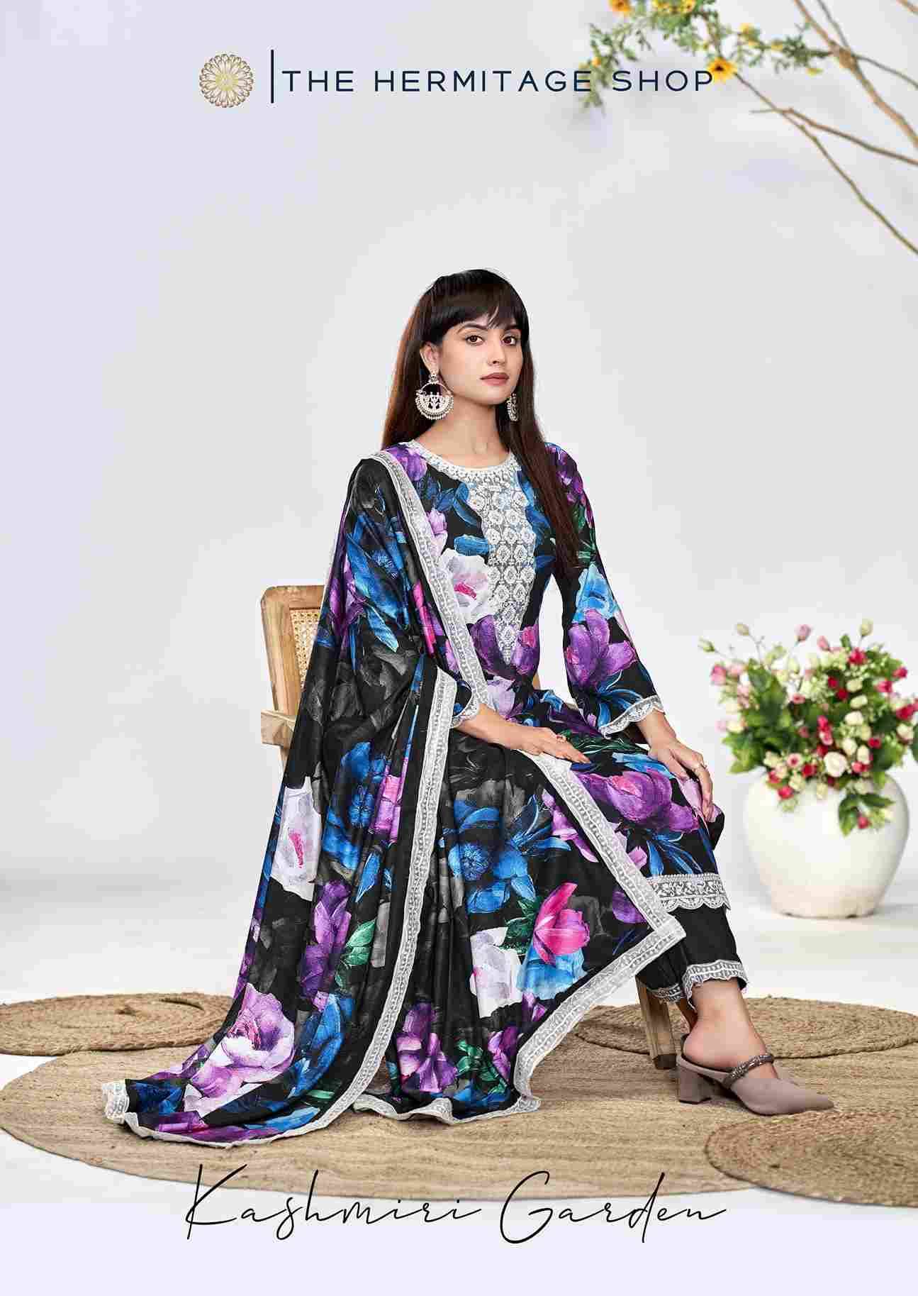 Kashmiri Garden By The Hermitage Shop 1001 To 1006 Series Festive Suits Beautiful Fancy Colorful Stylish Party Wear & Occasional Wear Pure Viscose Lawn Dresses At Wholesale Price