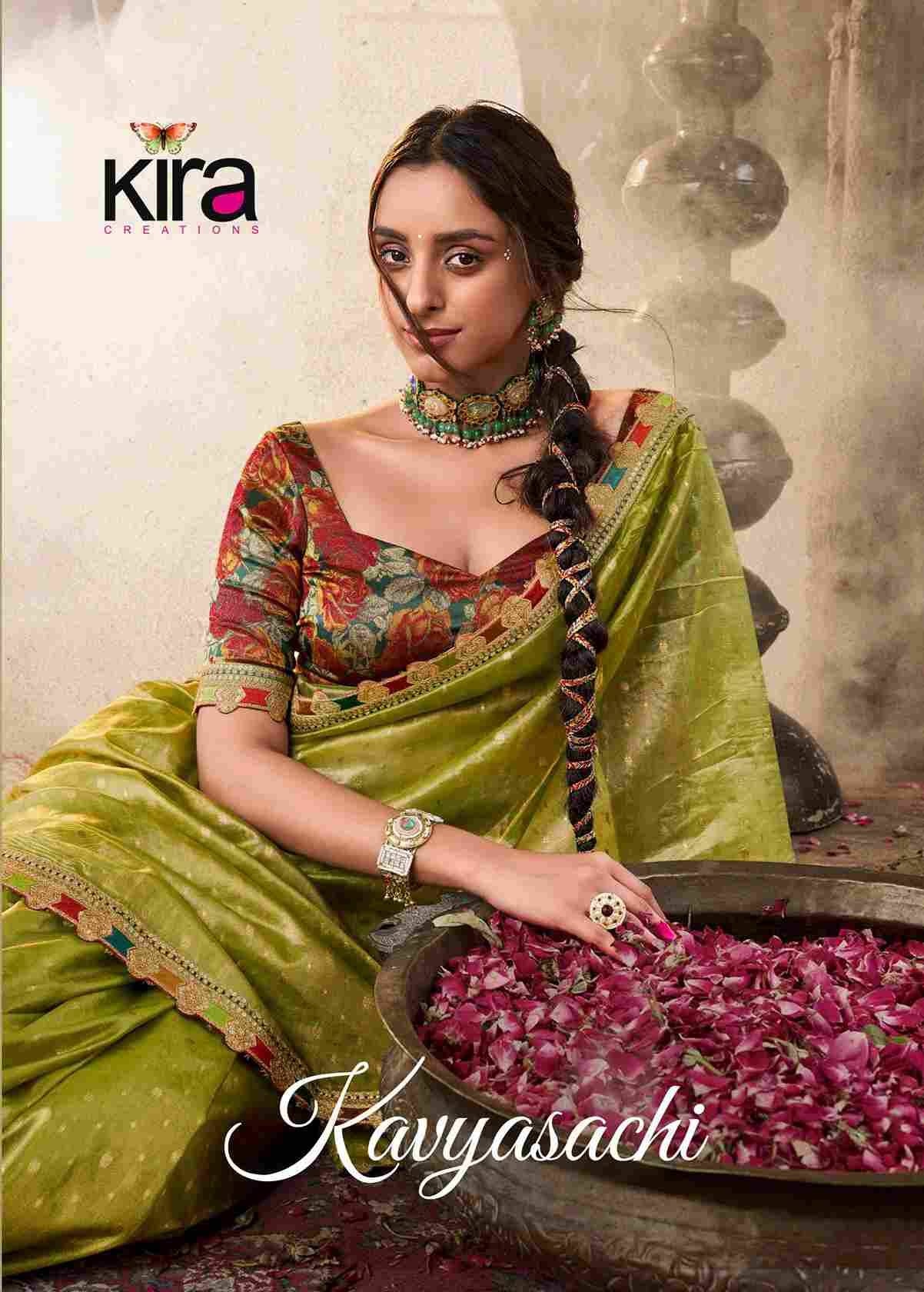 Kavyasachi By Kira 6401 To 6406 Series Indian Traditional Wear Collection Beautiful Stylish Fancy Colorful Party Wear & Occasional Wear Pure Tissue Sarees At Wholesale Price