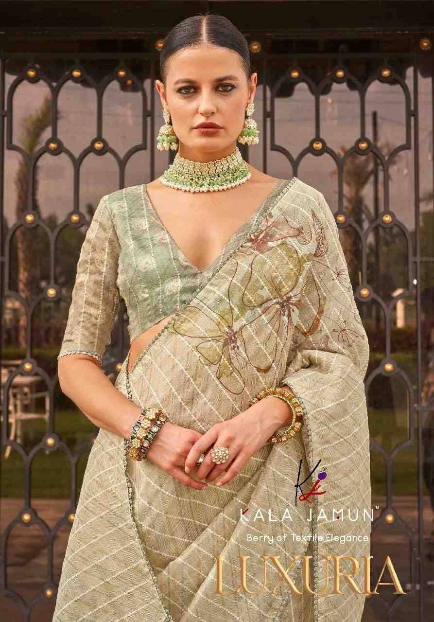 Luxuria By Kala Jamun 311 To 318 Series Indian Traditional Wear Collection Beautiful Stylish Fancy Colorful Party Wear & Occasional Wear Tissue Silk Sarees At Wholesale Price