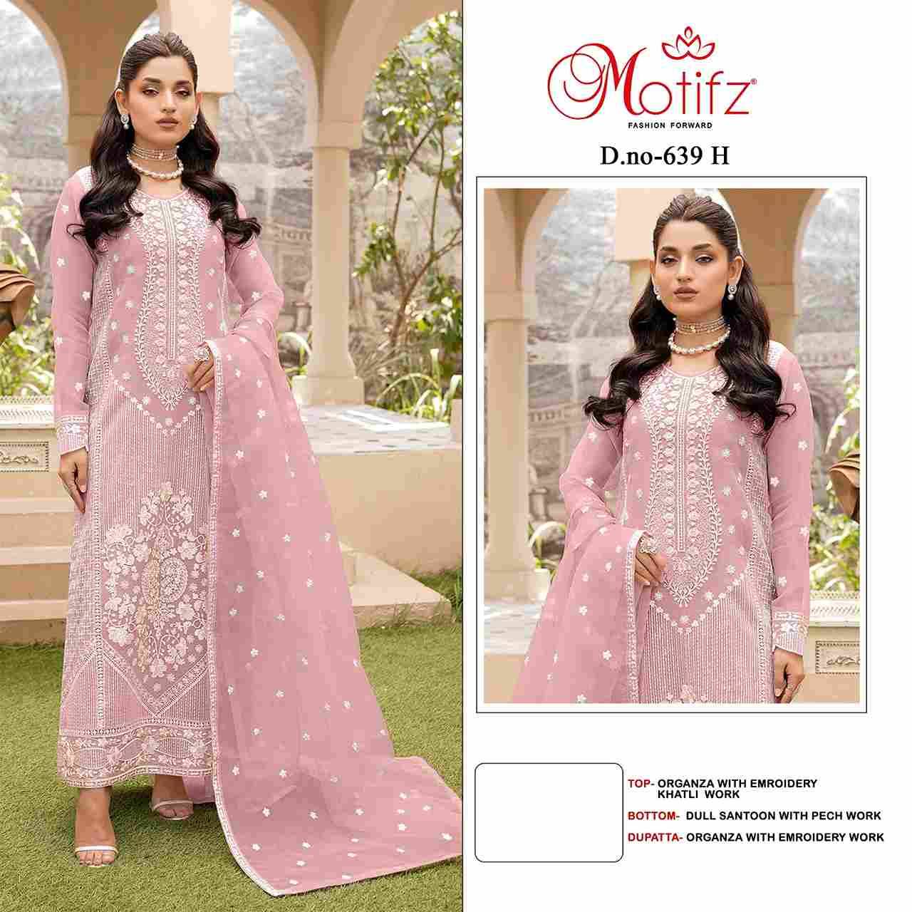 Motifz Hit Design 639 Colours Vol-3 By Motifz 639-G To 639-J Series Beautiful Pakistani Suits Colorful Stylish Fancy Casual Wear & Ethnic Wear Organza Dresses At Wholesale Price