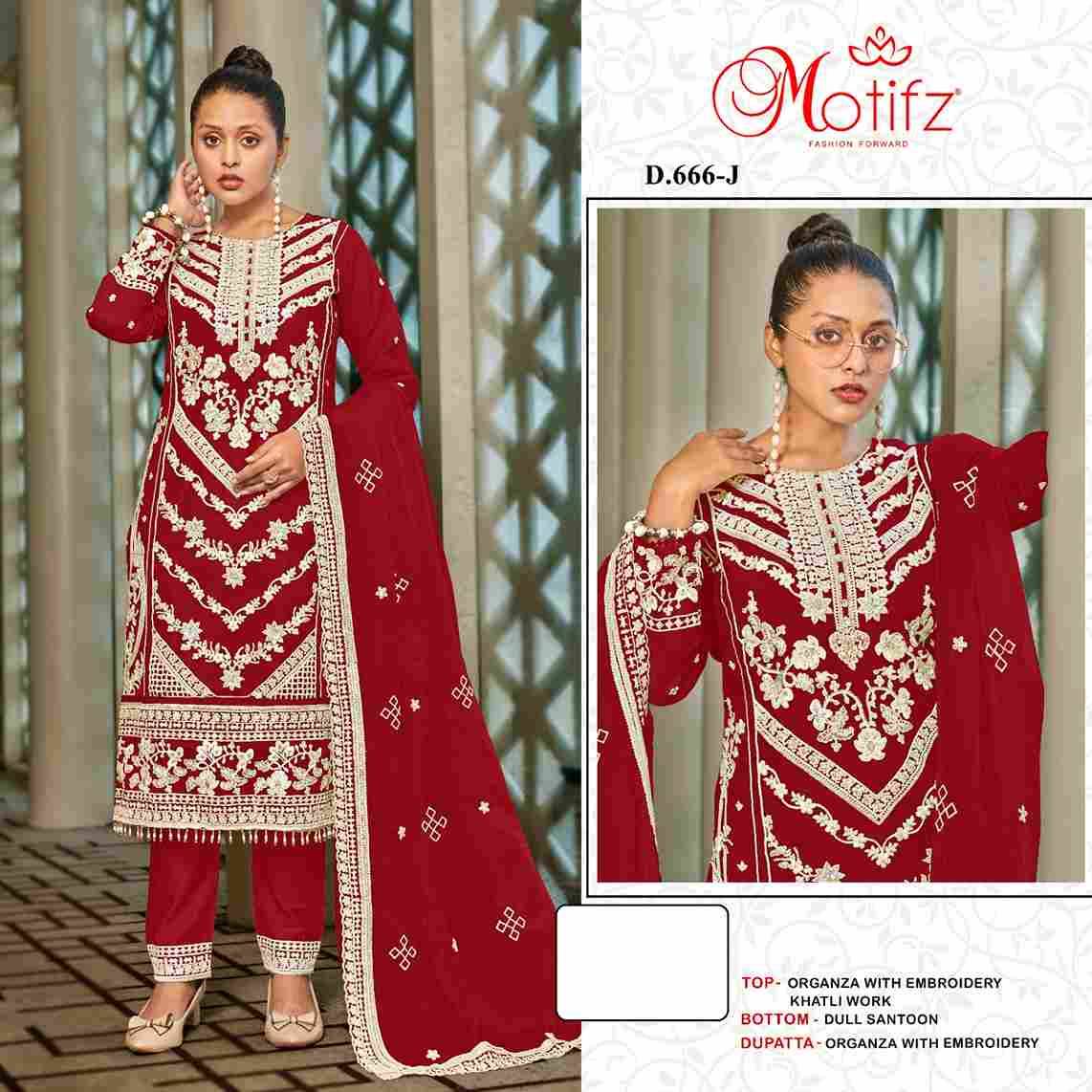 Motifz Hit Design 666 Colours Vol-3 By Motifz 666-I To 666-L Series Beautiful Pakistani Suits Colorful Stylish Fancy Casual Wear & Ethnic Wear Organza Dresses At Wholesale Price