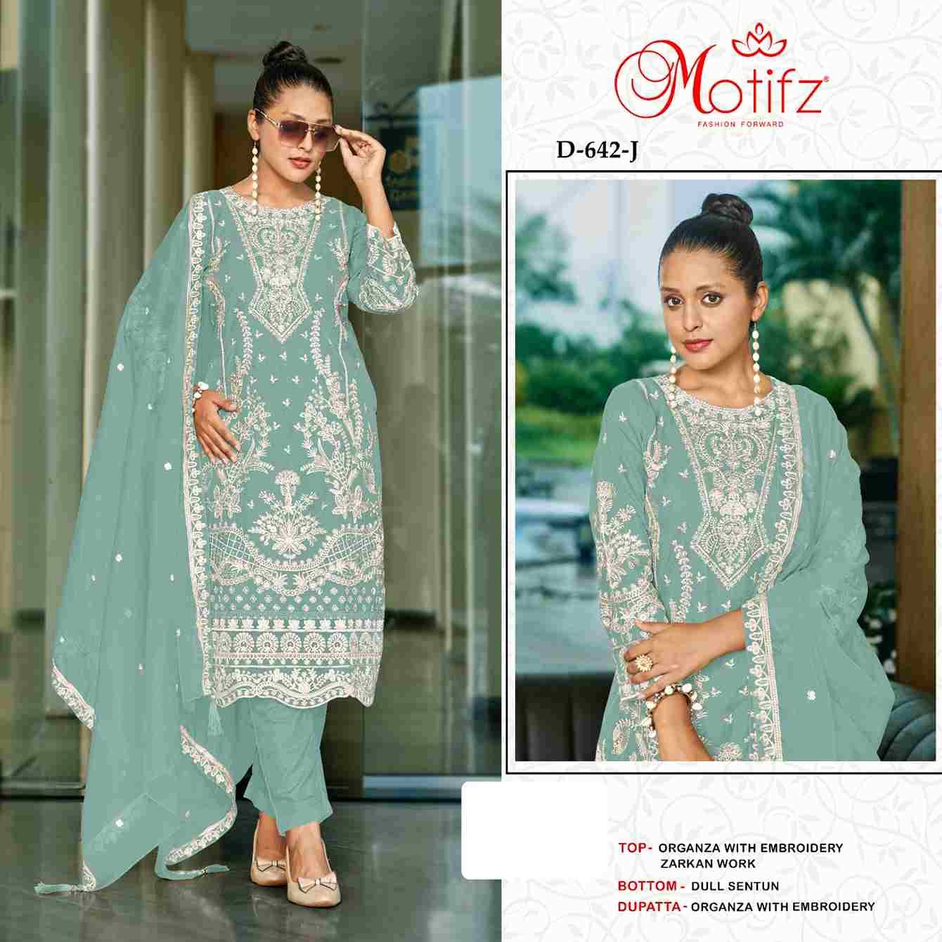 Motifz Hit Design 642 Colours Vol-3 By Motifz 642-I To 642-L Series Beautiful Pakistani Suits Colorful Stylish Fancy Casual Wear & Ethnic Wear Organza Dresses At Wholesale Price