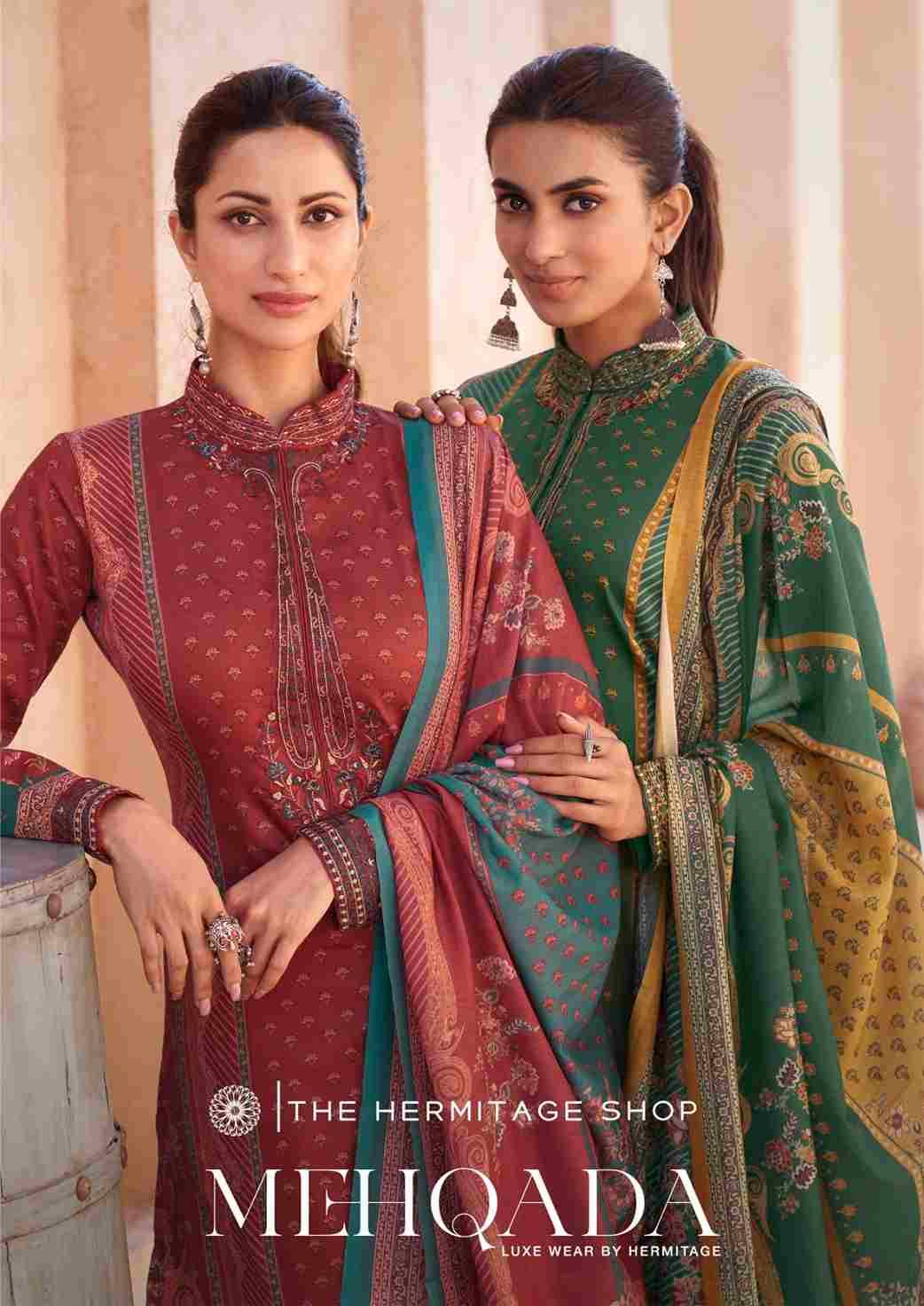 Mehqada By The Hermitage Shop 9001 To 9006 Series Wholesale Designer Festive Suits Collection Beautiful Stylish Fancy Colorful Party Wear & Occasional Wear Pure Viscose Lawn Print Dresses At Wholesale Price