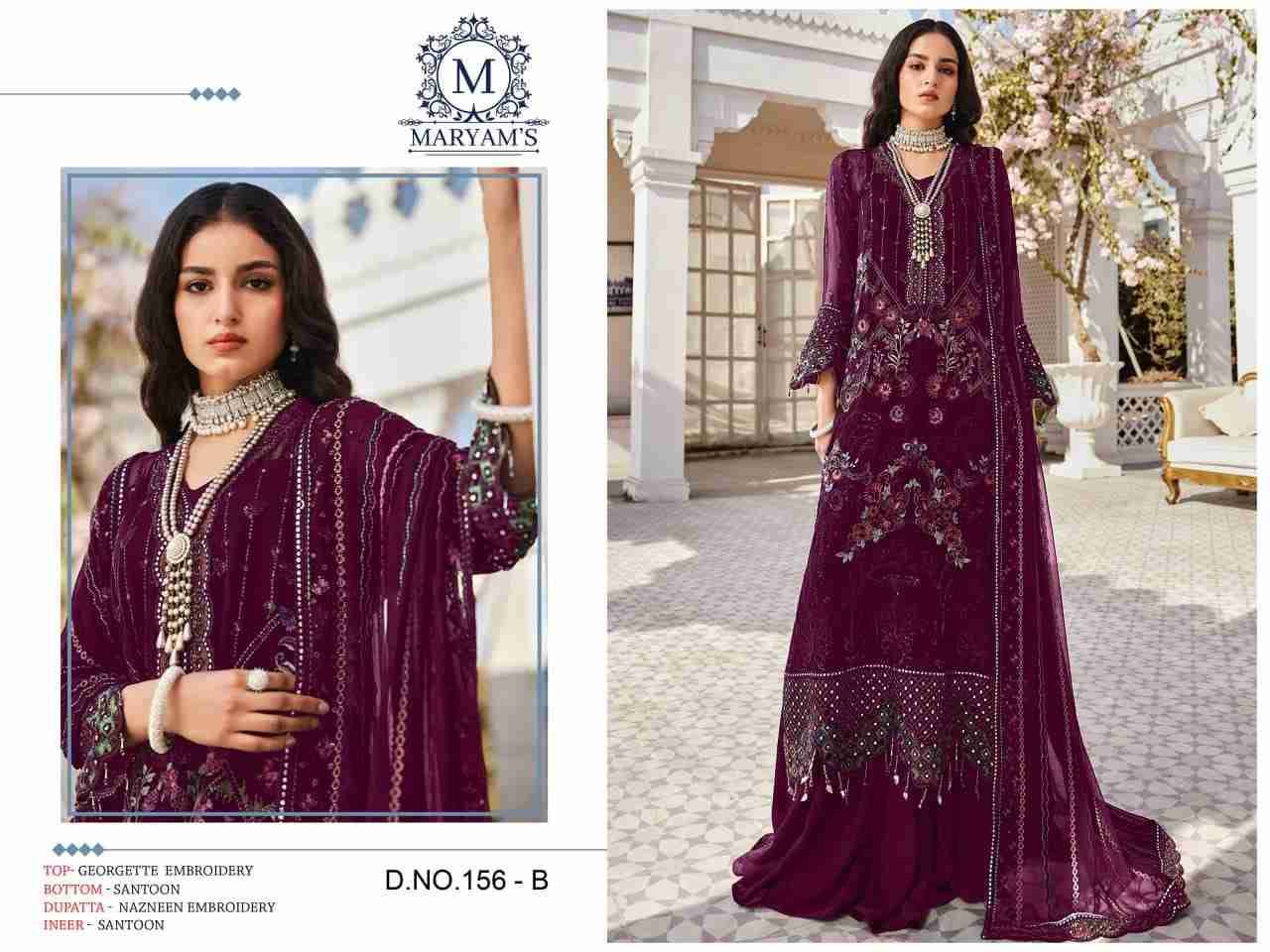 Maryams 156 Colours By Maryams 156-A To 156-D Series Pakistani Suits Beautiful Fancy Colorful Stylish Party Wear & Occasional Wear Georgette Embroidery Dresses At Wholesale Price