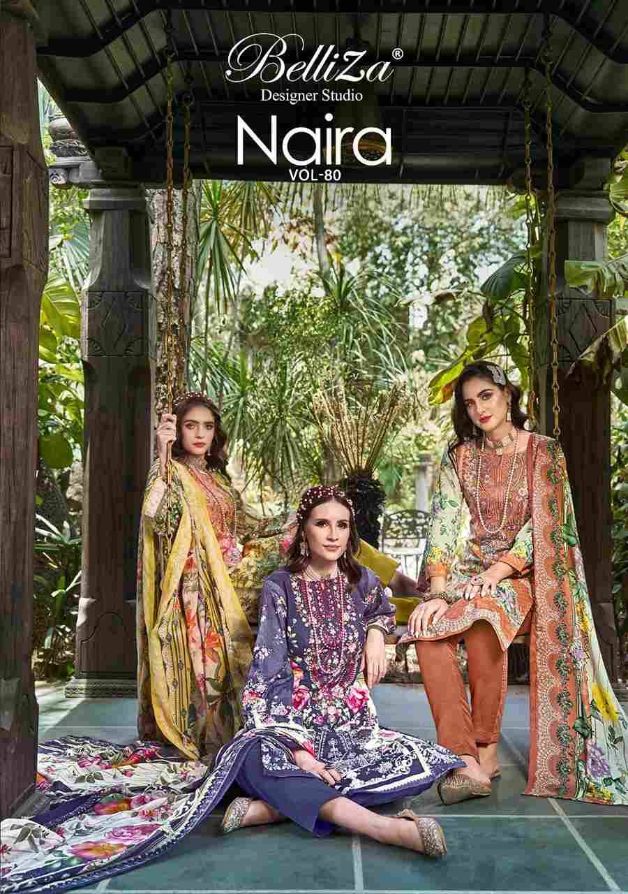 Naira Vol-80 By Belliza 994-001 To 994-008 Series Beautiful Festive Suits Stylish Fancy Colorful Casual Wear & Ethnic Wear Pure Cotton Print Dresses At Wholesale Price