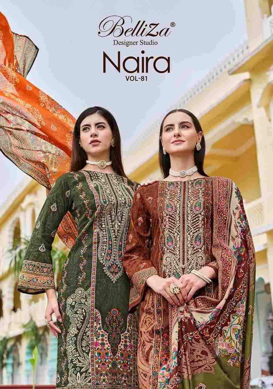 Naira Vol-81 By Belliza 1003-001 To 1003-008 Series Beautiful Festive Suits Stylish Fancy Colorful Casual Wear & Ethnic Wear Pure Cotton Print Dresses At Wholesale Price