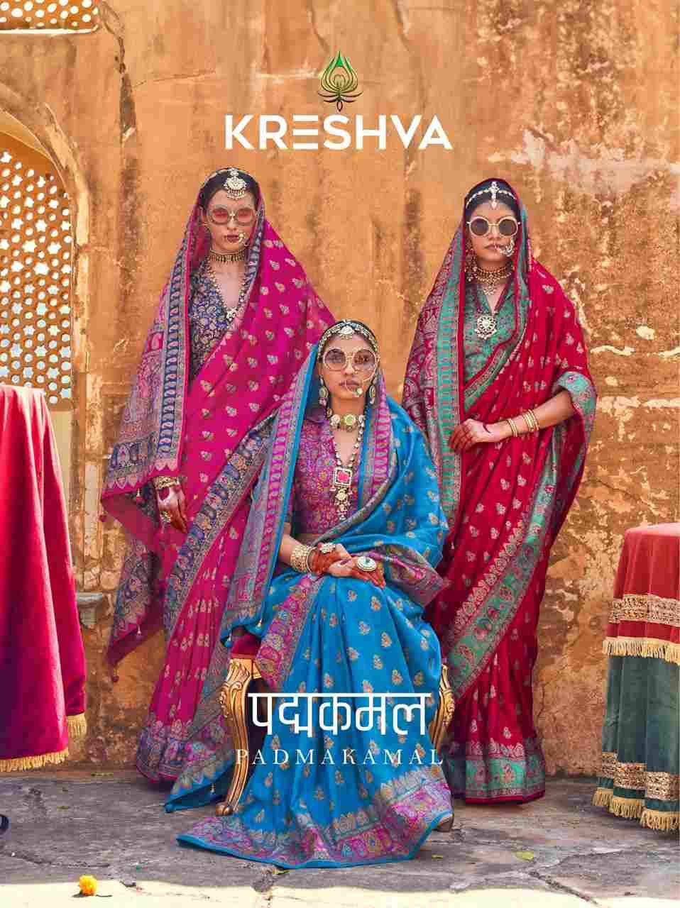 Padmakamal By Kreshva 719 To 724 Series Indian Traditional Wear Collection Beautiful Stylish Fancy Colorful Party Wear & Occasional Wear Vichitra Silk Sarees At Wholesale Price