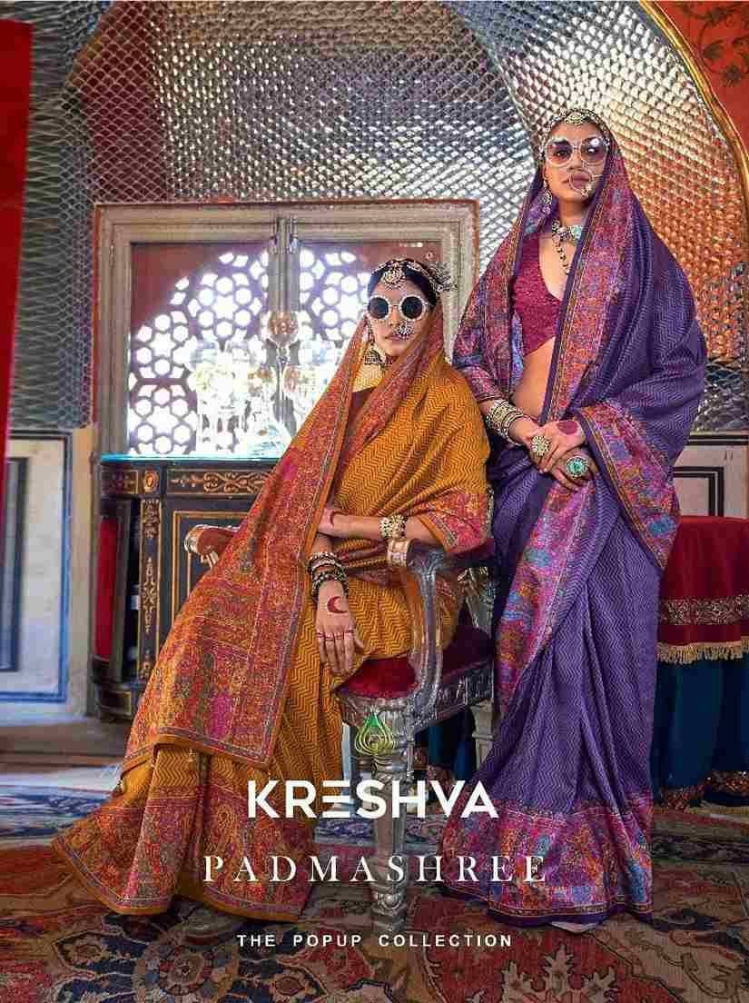 Padmashree By Kreshva 707 To 712 Series Indian Traditional Wear Collection Beautiful Stylish Fancy Colorful Party Wear & Occasional Wear Vichitra Silk Sarees At Wholesale Price