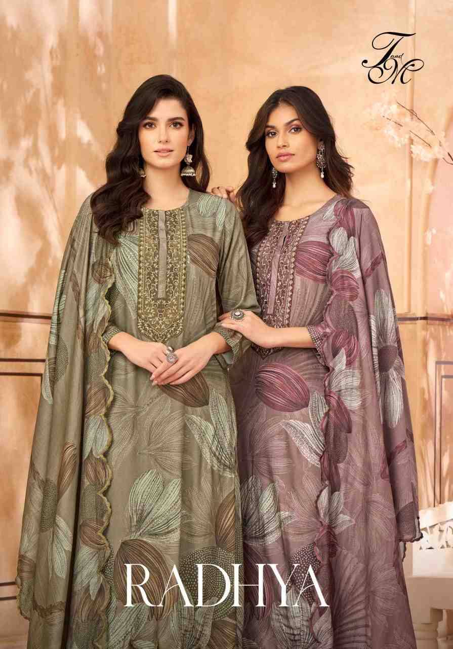 Radhya By T And M Designer Studio Beautiful Festive Suits Colorful Stylish Fancy Casual Wear & Ethnic Wear Staple Twill Dresses At Wholesale Price